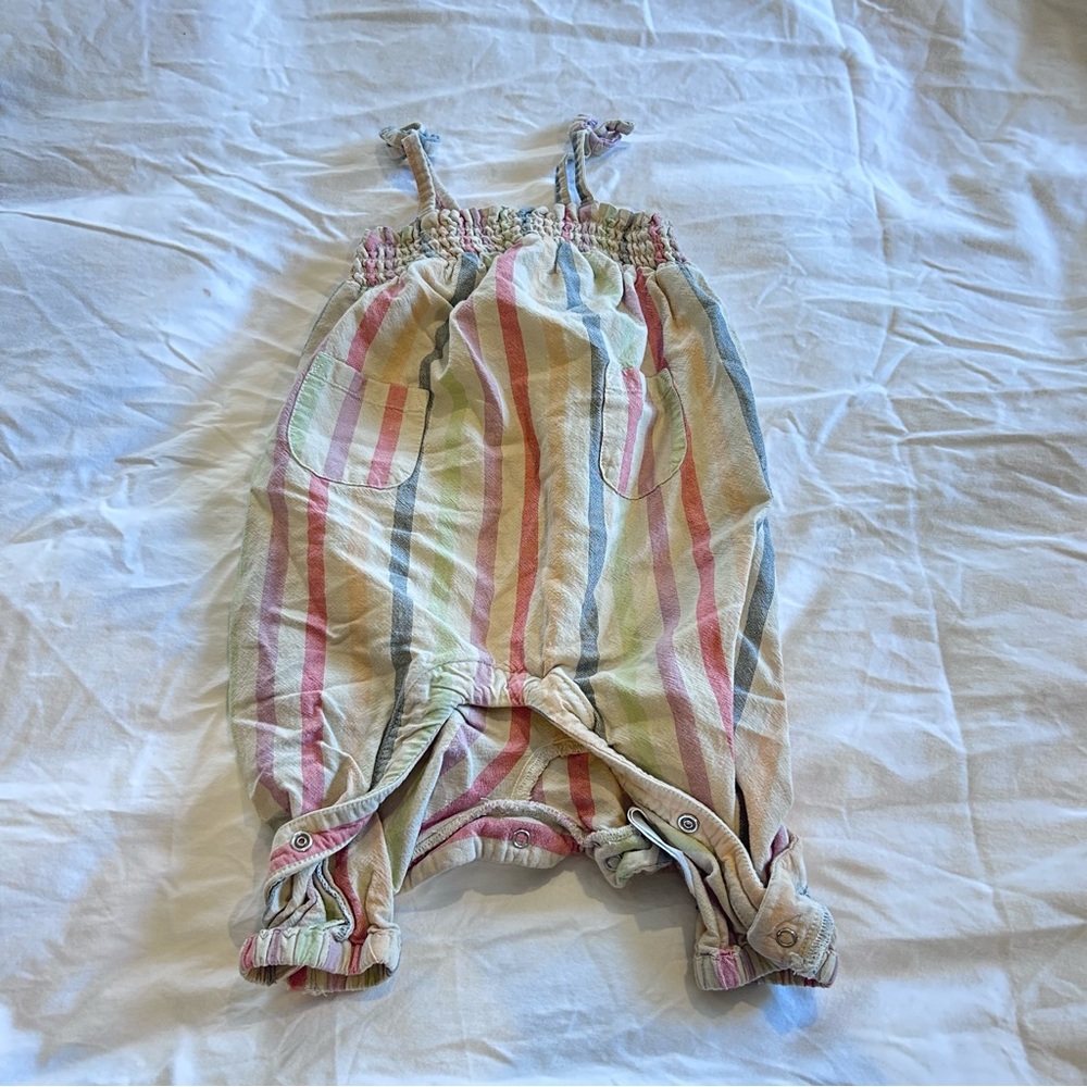 Kid / striped overall pants 3-6M